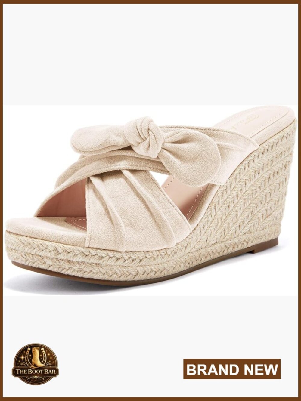 Espadrilles Wedge Sandals Slides Platform Slip on Bow Knot Open Toe Summer Mules